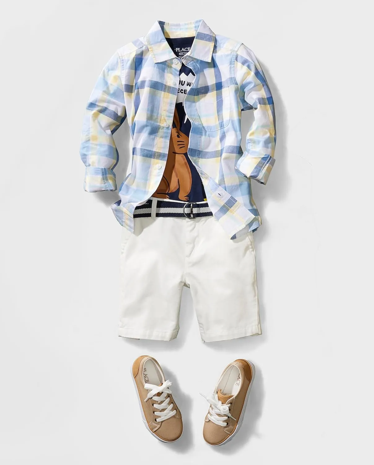 The Children's Place Baby Boys' and Toddler Twill Belted Chino Short
