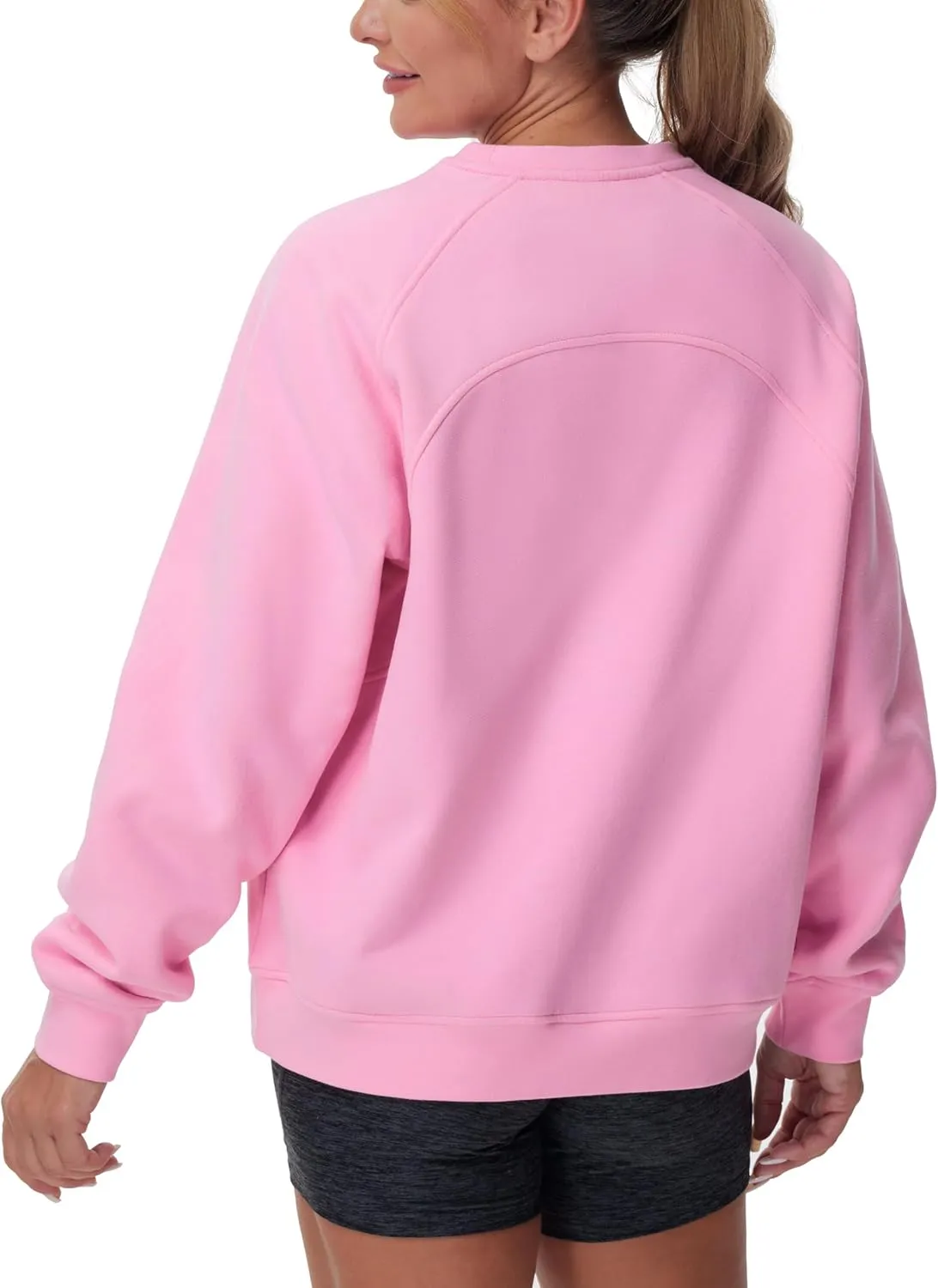 THE GYM PEOPLE Women's Oversized Fleece Sweatshirts Loose Fit Crewneck Long Sleeve Pullover Tops