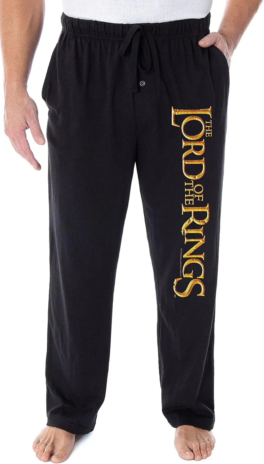The Lord of The Rings Men's Film Trilogy Logo Sleepwear Lounge Bottoms Pajama Pants