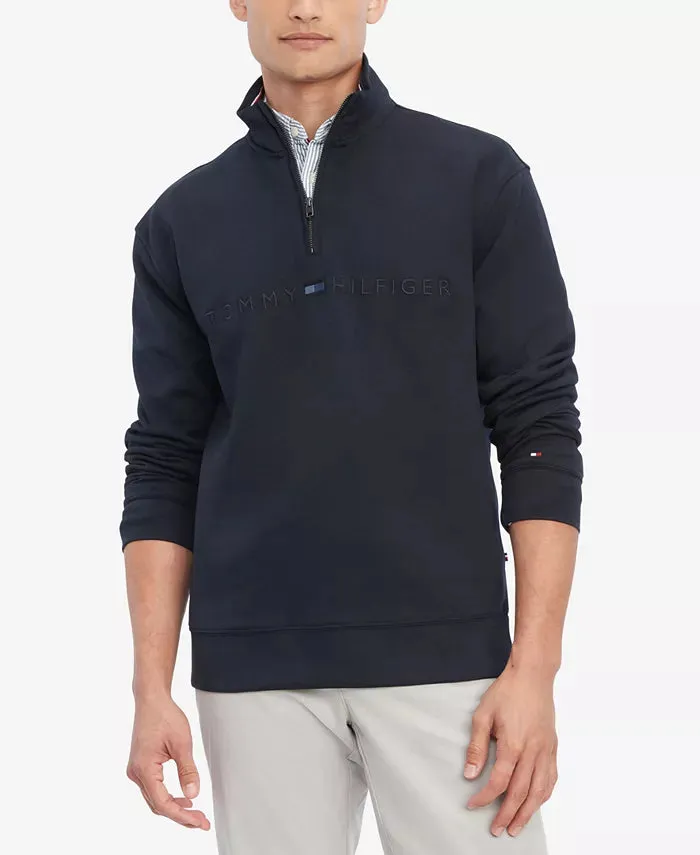 Tommy Hilfiger Men’s Long Sleeve Fleece Quarter Zip Pullover Sweatshirt