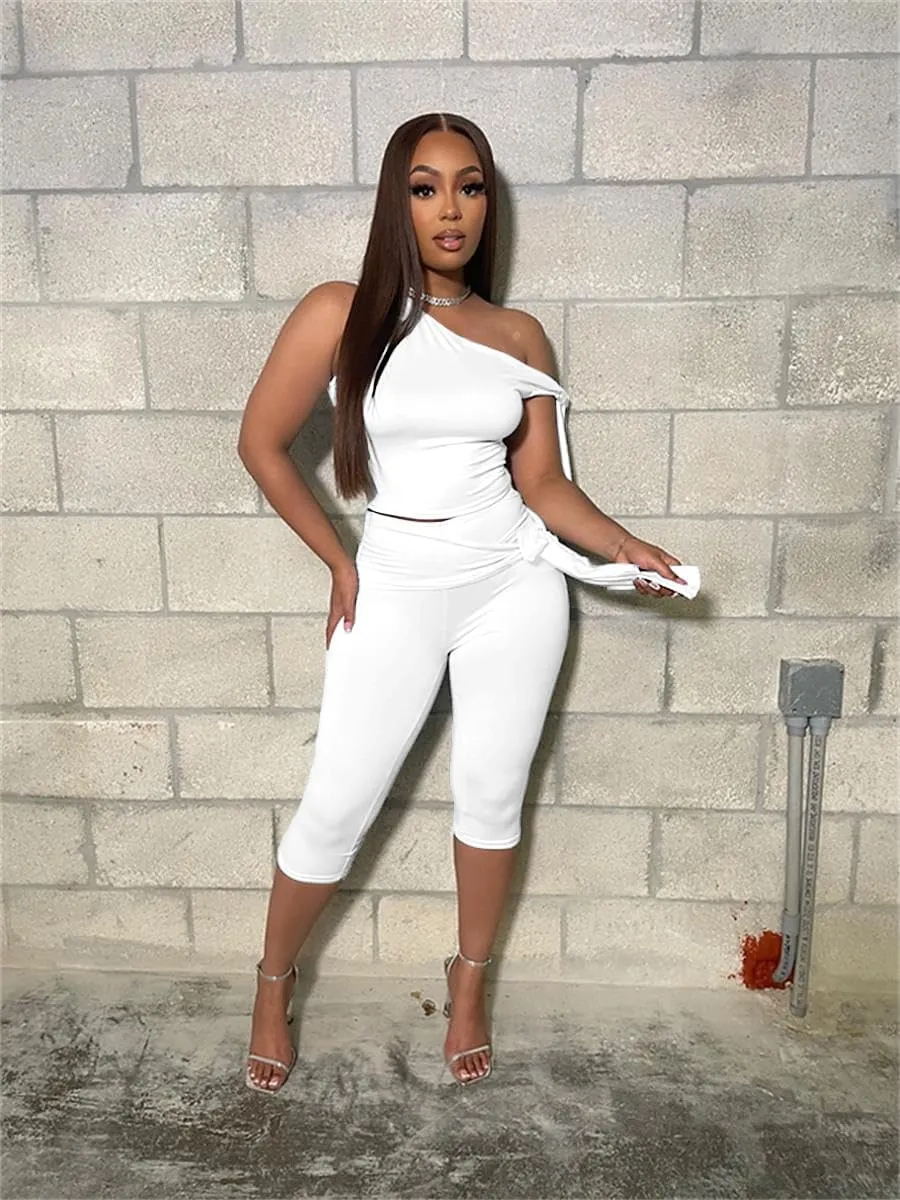 Two Piece Sets for Women Summer Outfits Off The Shoulder Tops Pants Sets Sexy Jumpsuits Vacation Outfits Matching Sets