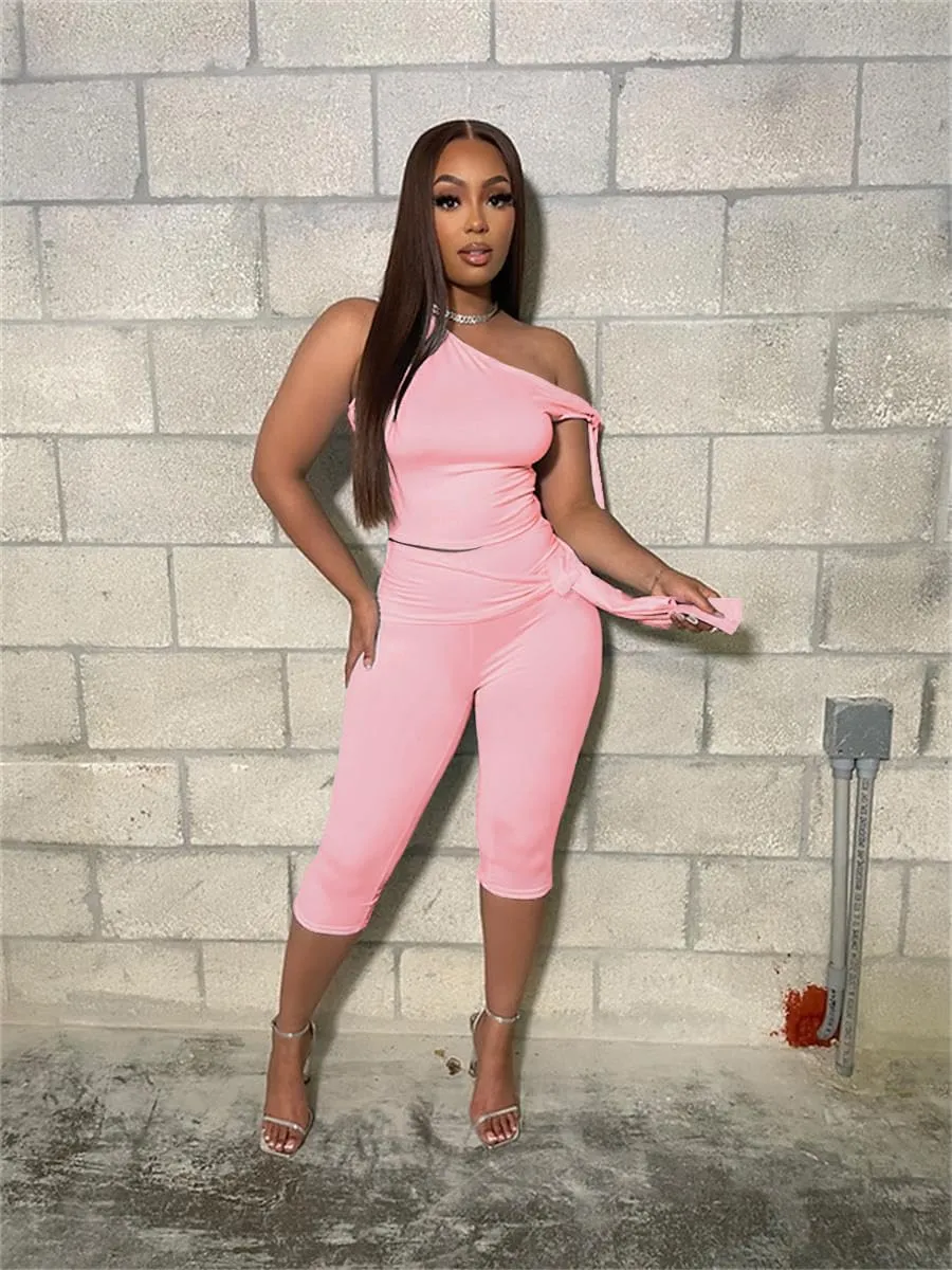 Two Piece Sets for Women Summer Outfits Off The Shoulder Tops Pants Sets Sexy Jumpsuits Vacation Outfits Matching Sets