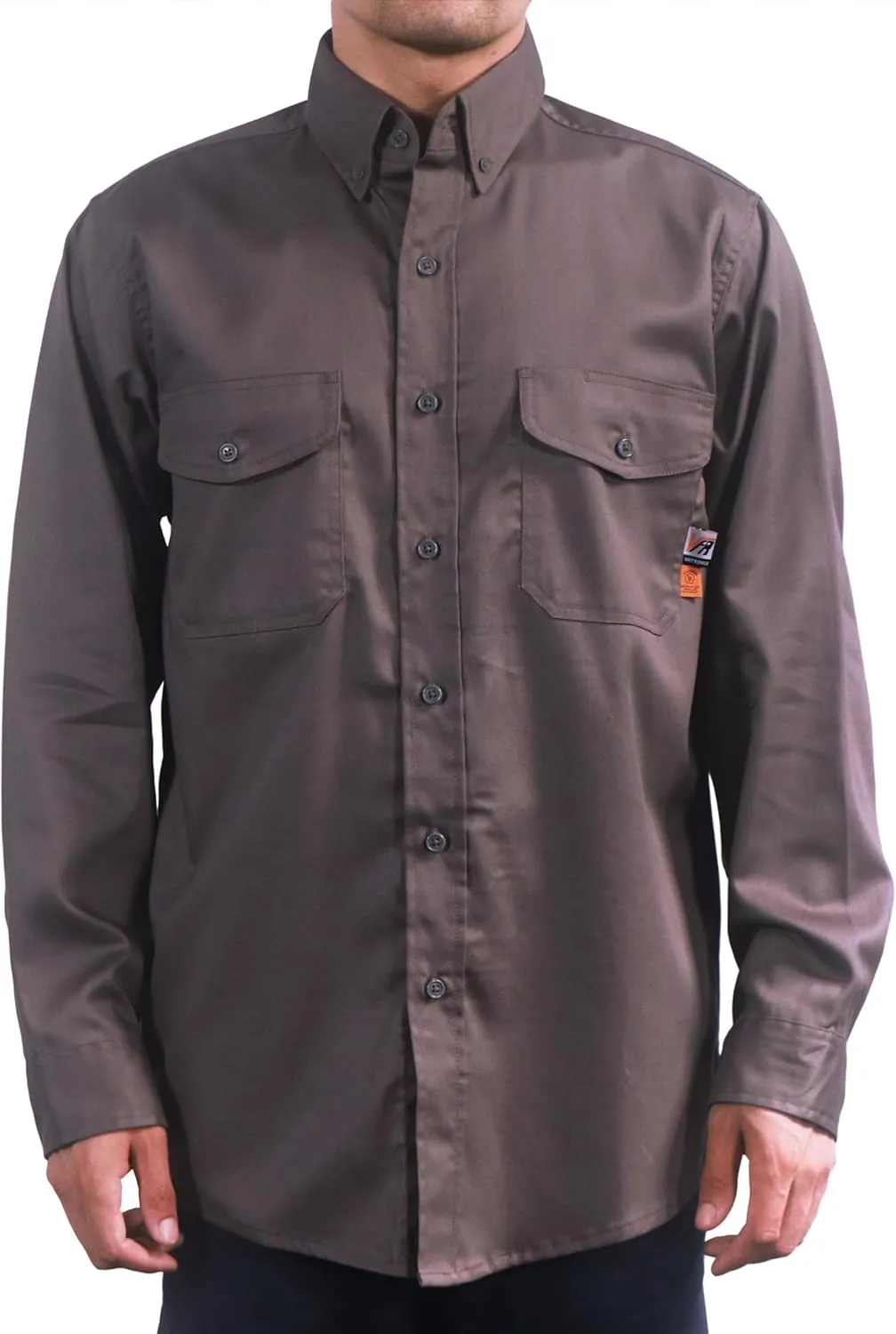 VATRENUS FR Shirts for Men 6.5oz Button Down Flame Resistant 100% Cotton Men's Pre-Washed Fire Retardant Work Shirt