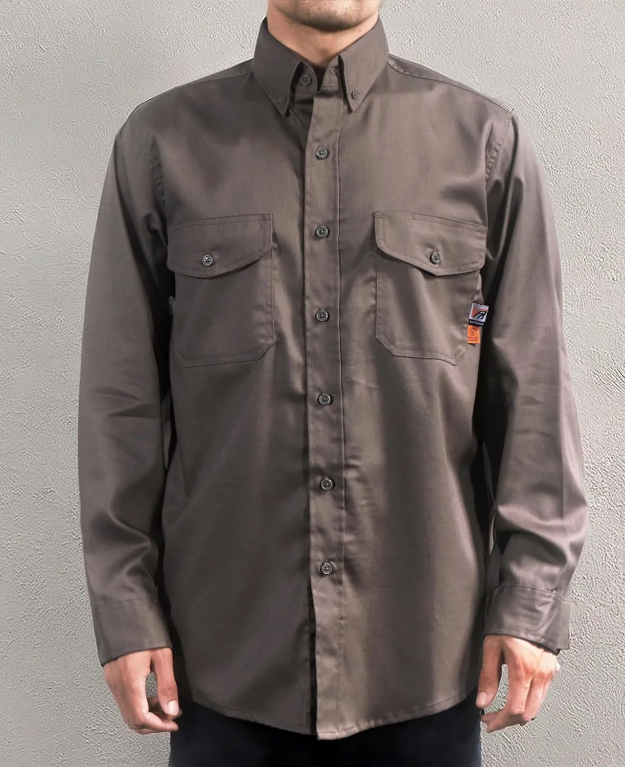 VATRENUS FR Shirts for Men 6.5oz Button Down Flame Resistant 100% Cotton Men's Pre-Washed Fire Retardant Work Shirt