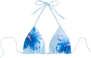 Verdusa Women's Reversible Floral Print Triangle Halter Bikini Tops Tie Backless Swimwear Top