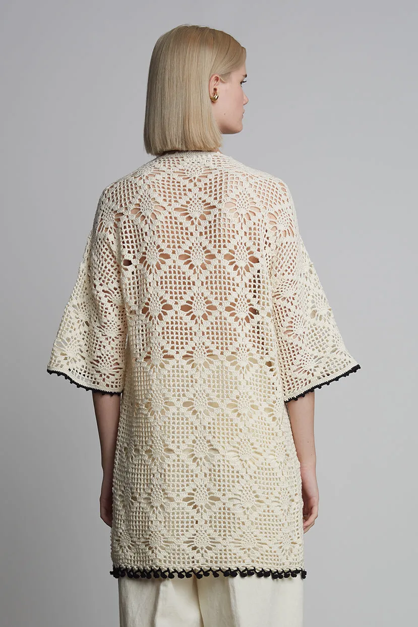 Violet Crochet Cover Up-Ivory