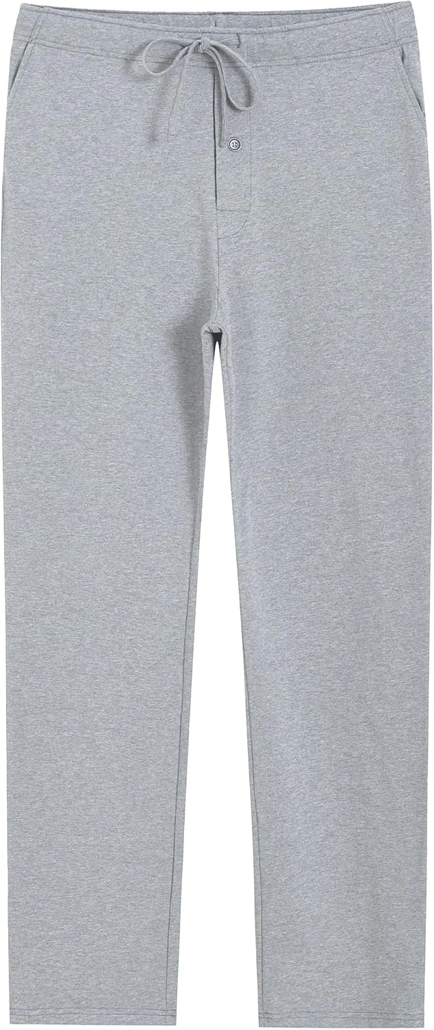 Weintee Men's 34" Inseam Tall Pajama Pants Cotton Lounge Pants with Pockets