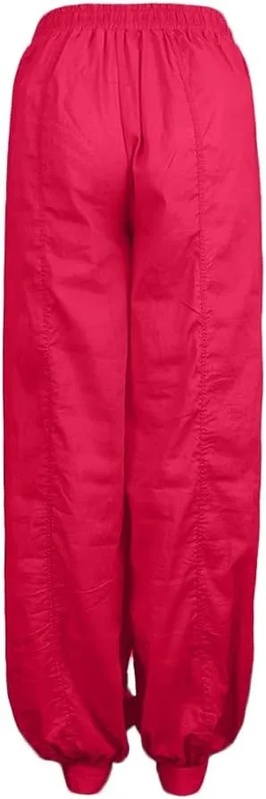 White Linen Pants Women| Wide Leg Dressy Baggy Beach Harem Pants with Pockets Solid Yoga Palazzo Pants for Women