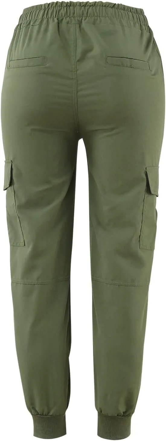 Wide Leg Pants for Women Elastic Waist Drawstring Summer Baggy Cargo Pants with Pockets Lightweight Lounge Trousers