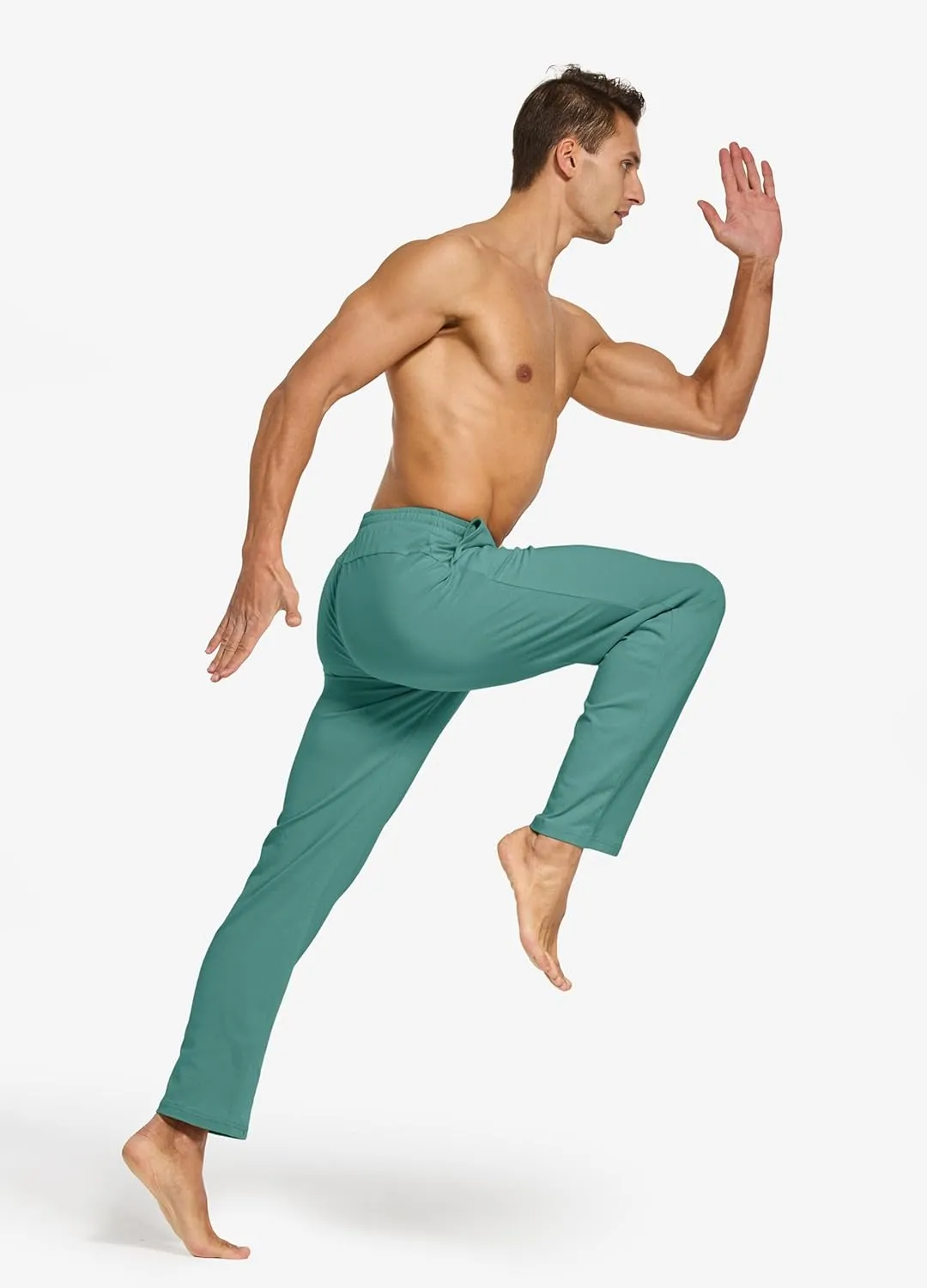 Willit Men's Cotton Yoga Sweatpants Athletic Pants Open Bottom Exercise Lounge Pants Loose Male Sweat Pants with Pockets