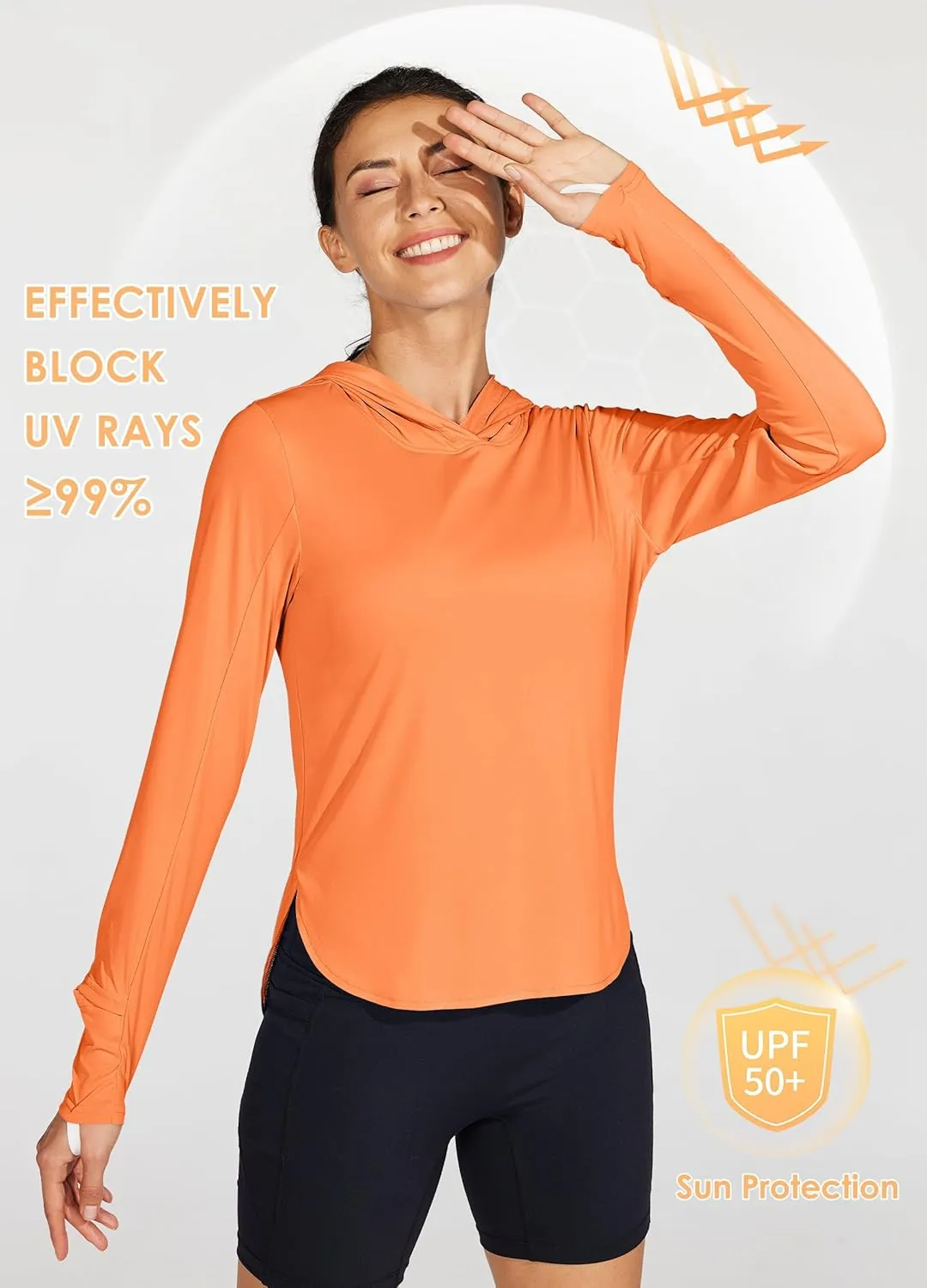 Willit Women's Sun Shirts Hoodie UPF 50  SPF Long Sleeve Hiking Lightweight Quick Dry UV Protection Outdoor Clothing