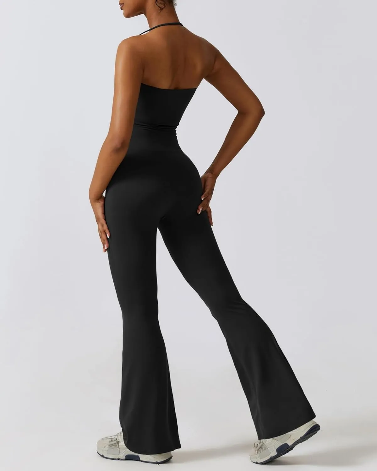 Women Flare Jumpsuits Halter Neck and Flared Leggings Double Ways to Wear Flare Yoga pants