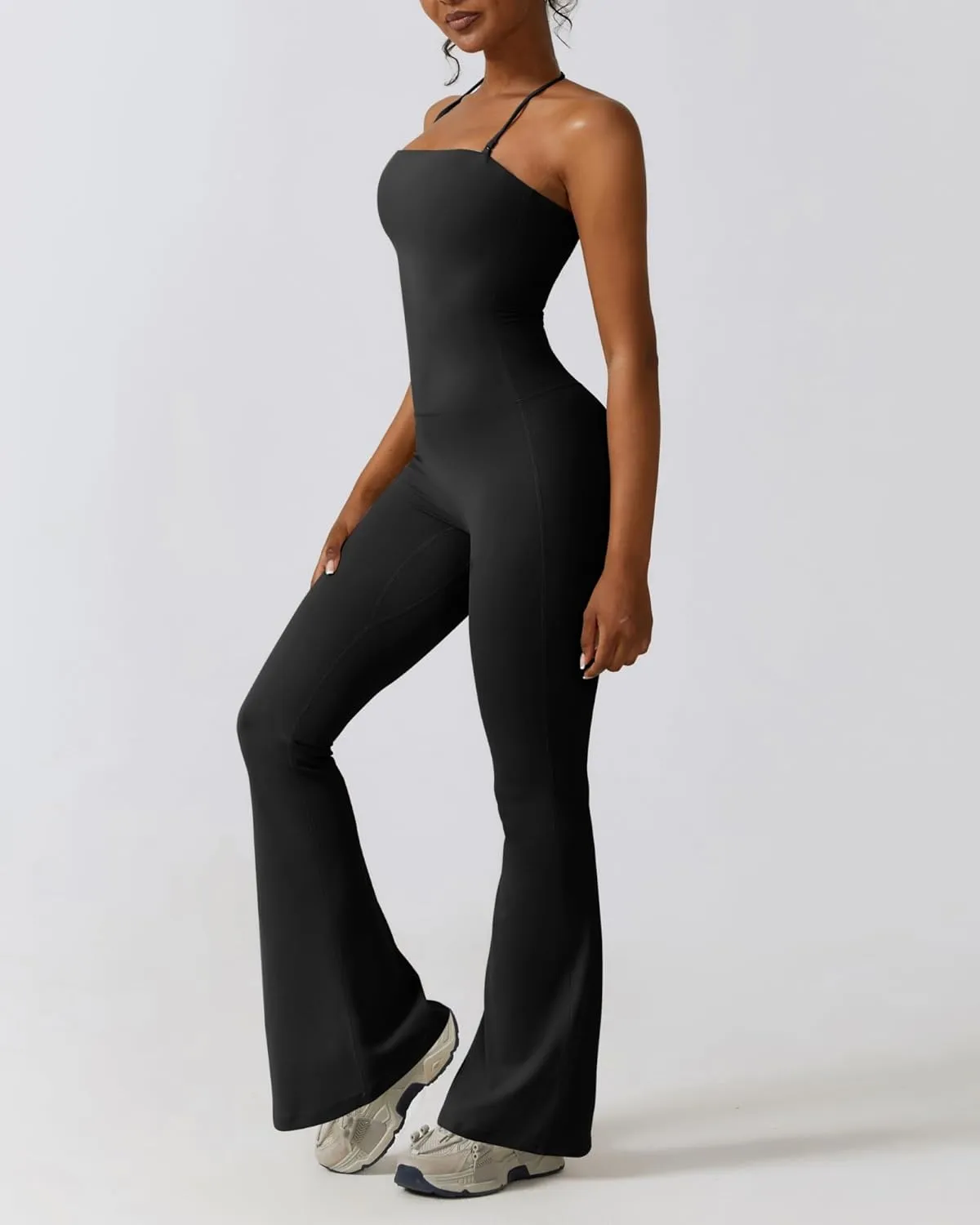 Women Flare Jumpsuits Halter Neck and Flared Leggings Double Ways to Wear Flare Yoga pants