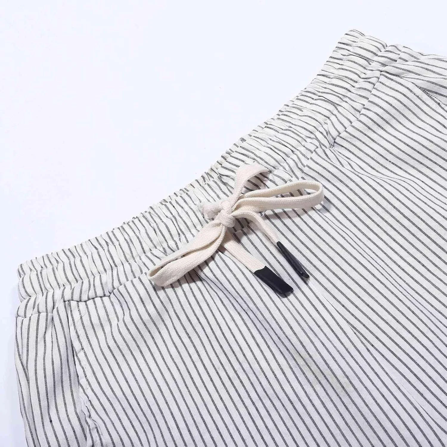 Womens Linen Pants Summer Casual Harem Pants Trendy Wide Leg Trousers Elastic Waist Loose Fit Palazzo with Pockets