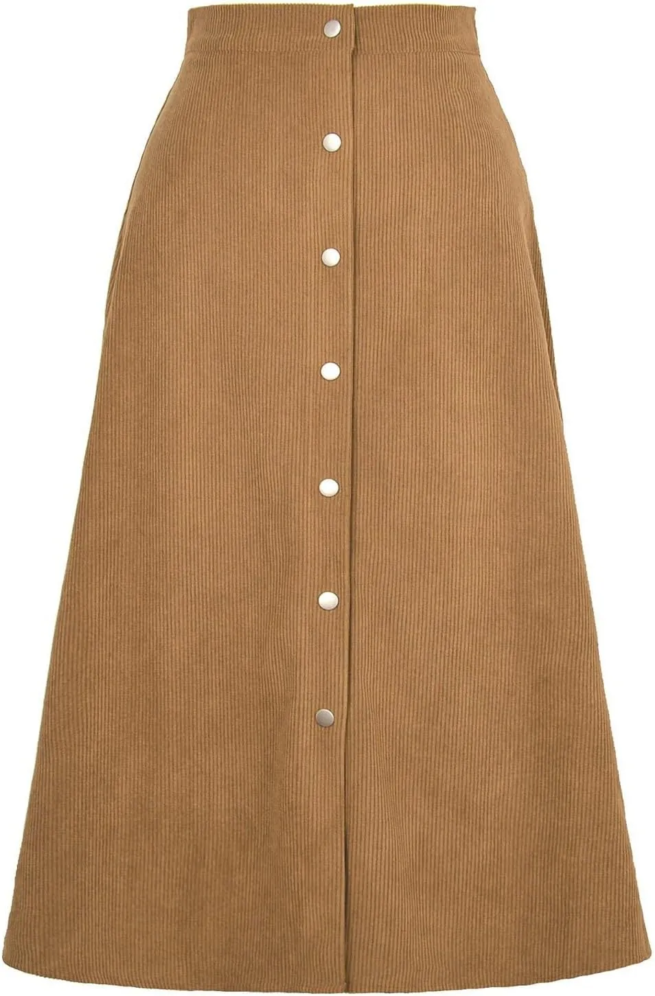 Women's Mini/Mid-Length Corduroy Skirts Casual Fashion Skirts A-Line Button Down Work Outfits Wear with Shirts