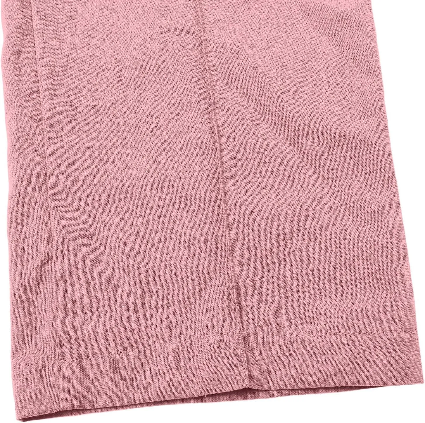 Women's Solid Cotton Linen Straight Pants Drawstring Lightweight Summer Relax Fit Trouser Wide Leg Trousers with Pockets