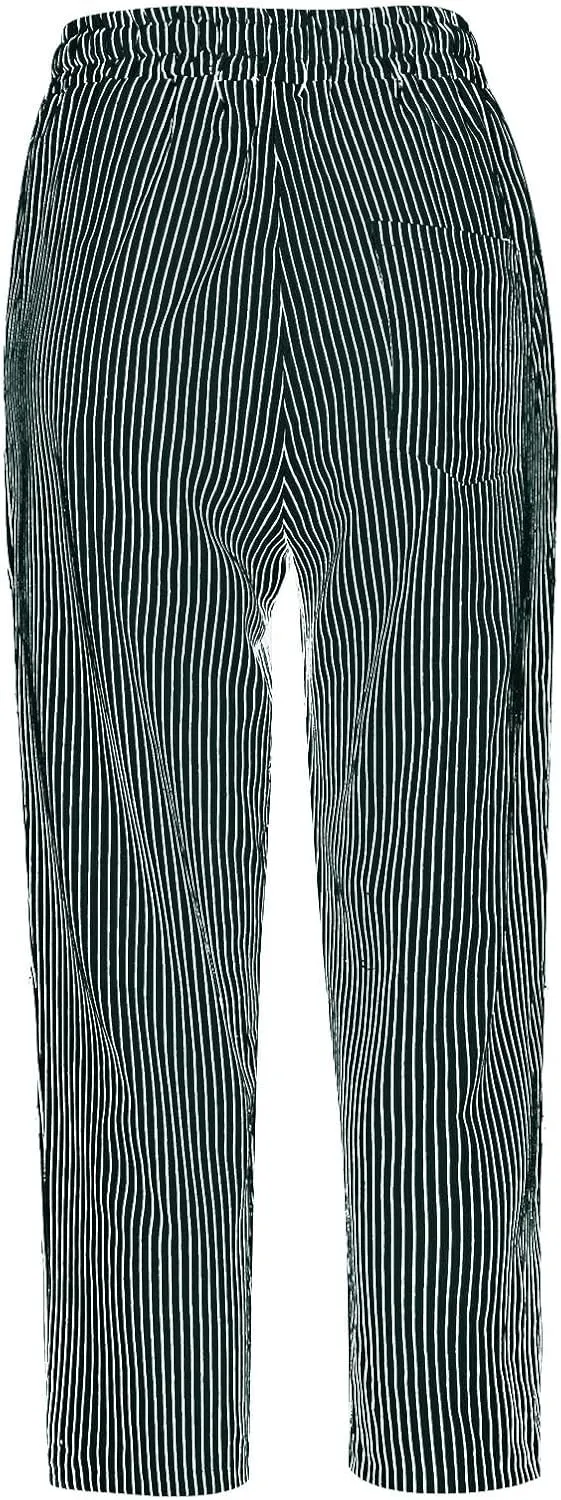 Womens Striped Linen Capri Pants High Waist Lightweight Shorts Summer 2025 Casual Ladies Pinstripe Trousers