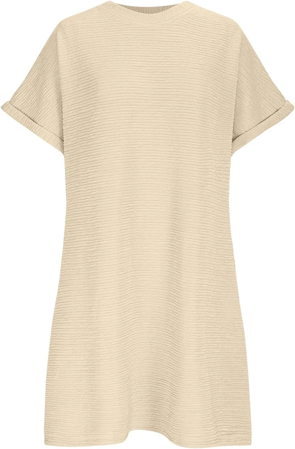 Womens Summer Dresses Fashion 2025 Short Sleeve Crewneck Mini Shirt Dress Casual Beach Vacation Sundress with Pocket