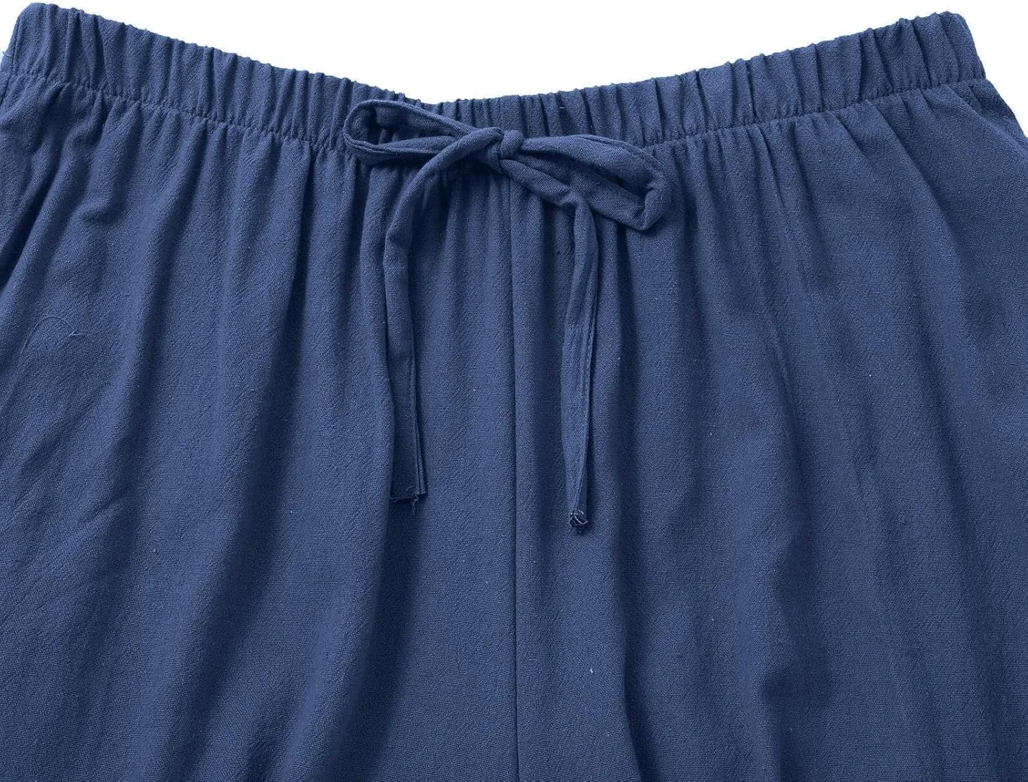 Women's Summer Wide Leg Pants Loose Drawstring Elastic Waist Lightweight Linen Palazzo Pants Beach Vacation Trousers