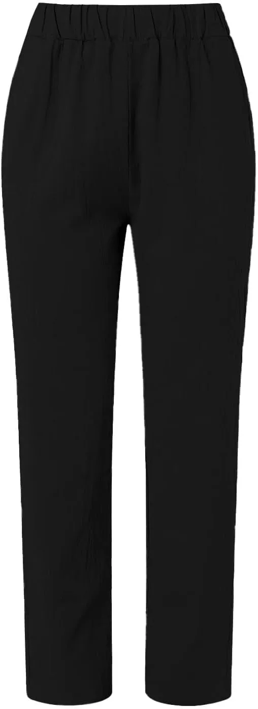 Womens Sweatpants, Peasant Pants Straight Leg Casual Linen Trendy Striped Side Loose