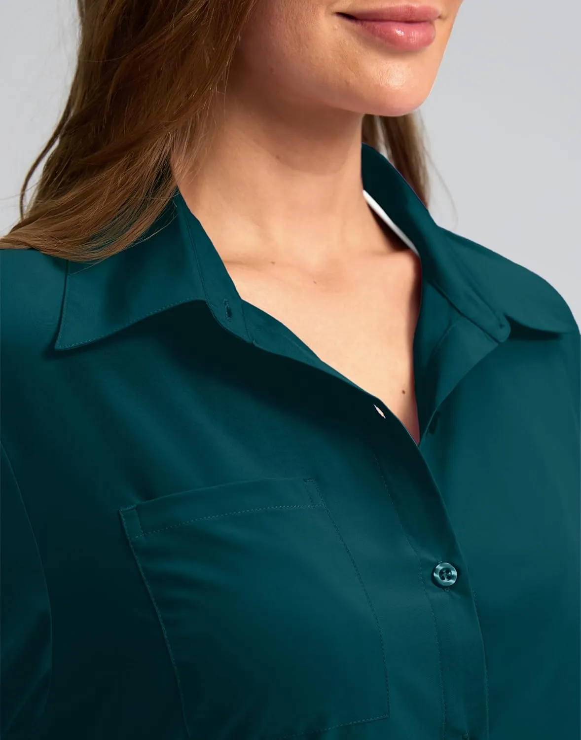 Women's UPF 50  Long Sleeve UV Sun Protection Shirts Fishing Hiking Button Down Dress Shirt Swim Cover Up for Women