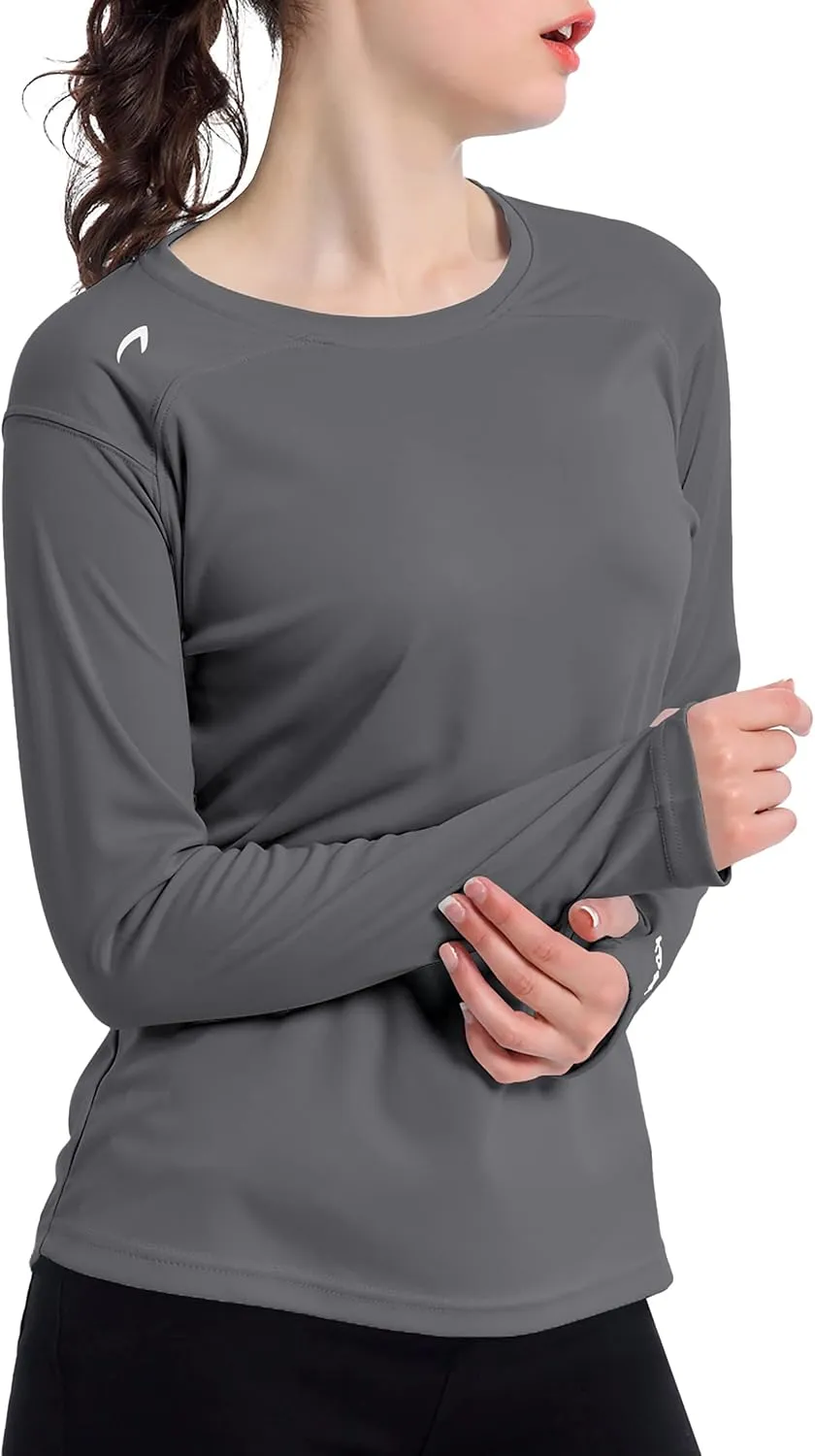 Women's UPF 50  UV Sun Protection Shirt Outdoor Performance Long Sleeve Rash Guard Shirts for Hiking,Swim,Fishing