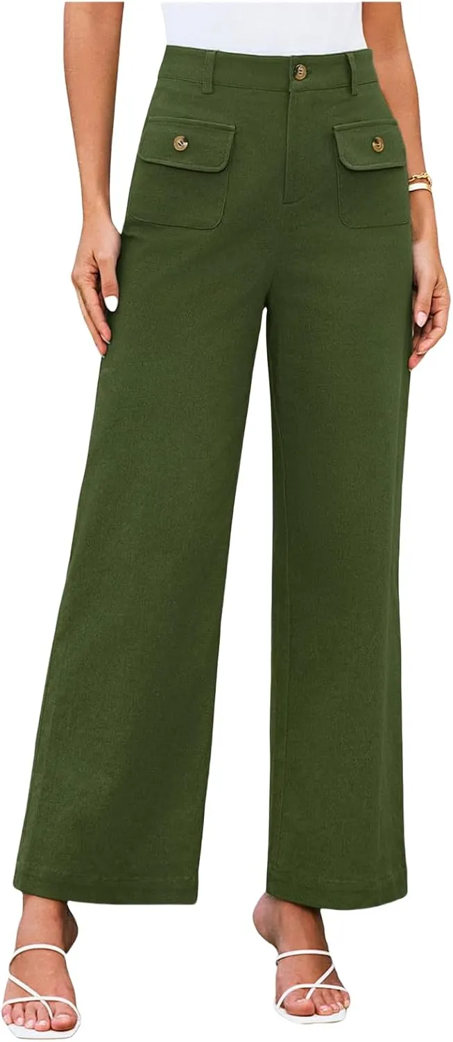 Women's Wide Leg Jeans High Waisted Straight Leg Pants Stretch Baggy Denim Pants Casual Trousers with Pockets