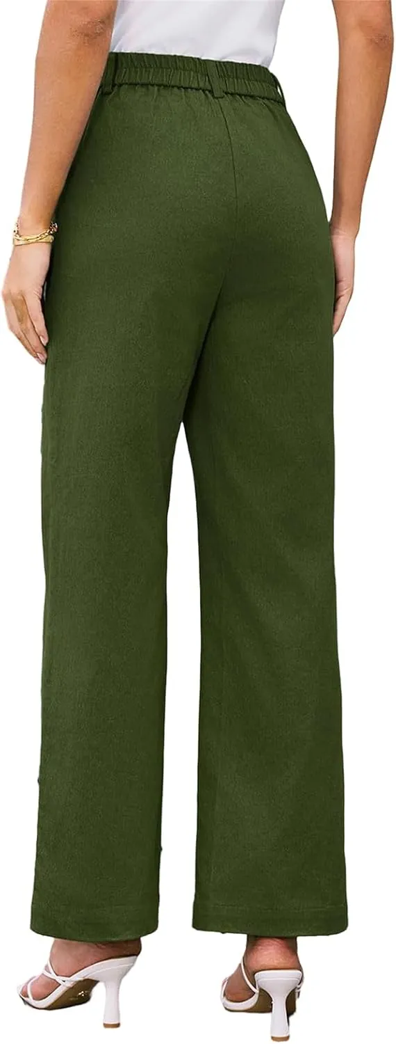 Women's Wide Leg Jeans High Waisted Straight Leg Pants Stretch Baggy Denim Pants Casual Trousers with Pockets
