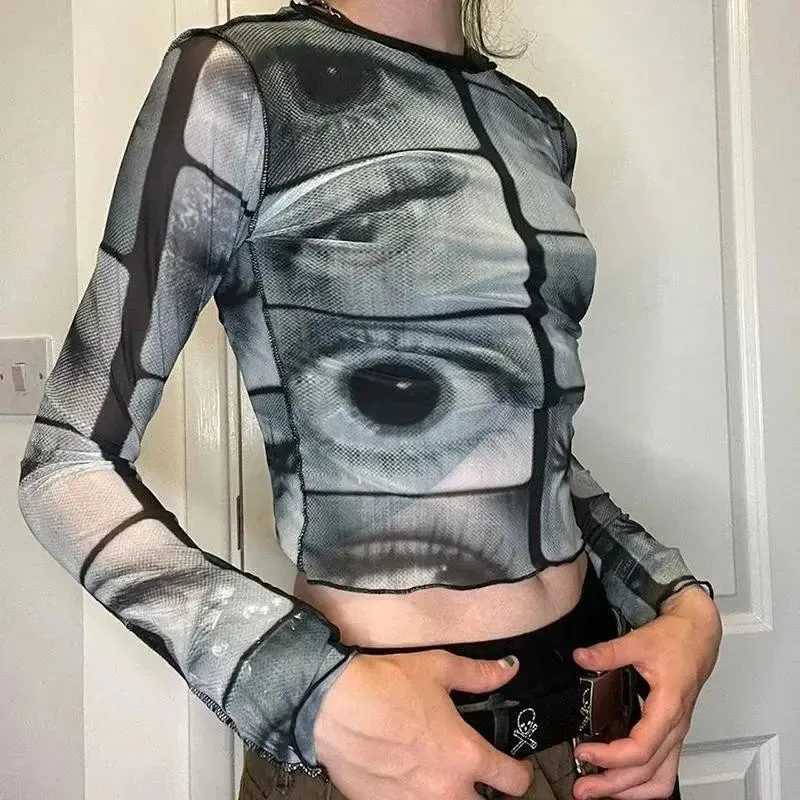 Y2K Skeleton Stitch Slim-Fit Sweater  Edgy Trendy