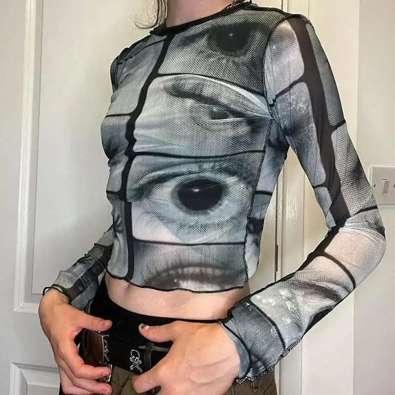 Y2K Skeleton Stitch Slim-Fit Sweater  Edgy Trendy