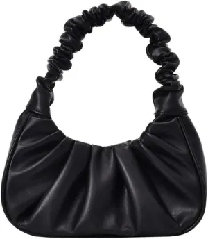 Y2K Vintage Style Vegan Leather Bag, Gabbi Bag Chic Pouch Bag Vegan Leather Vintage Hobo Handbag Fashionable for Women, Black