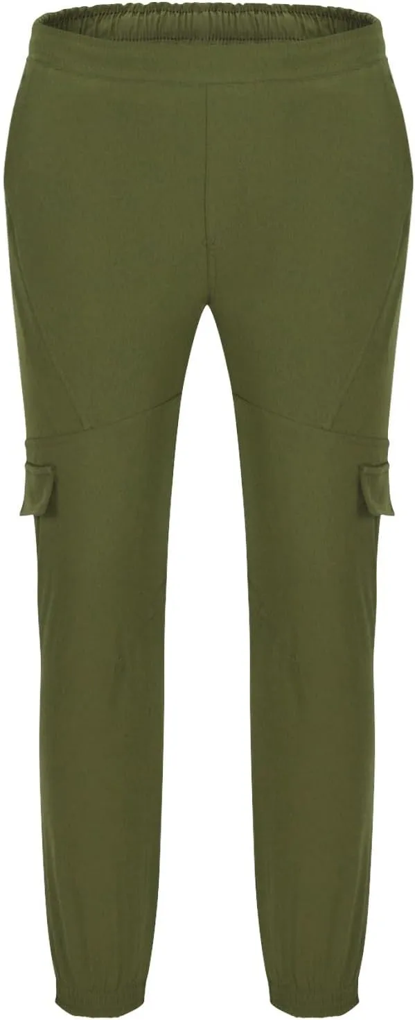 Zeiyignr Men's Cargo Jogger Pants Stretch Sweatpants Solid Hiking Pants Slim Fit Tactical Pants with Pockets Casual Trousers