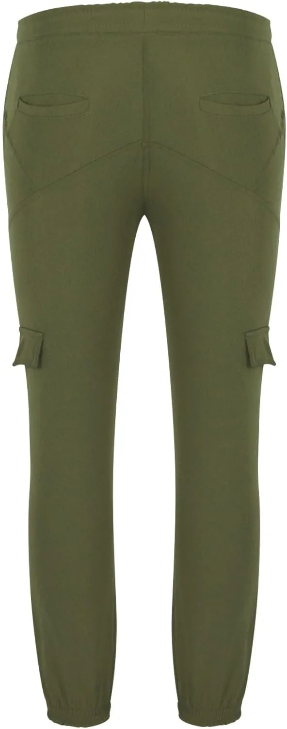 Zeiyignr Men's Cargo Jogger Pants Stretch Sweatpants Solid Hiking Pants Slim Fit Tactical Pants with Pockets Casual Trousers